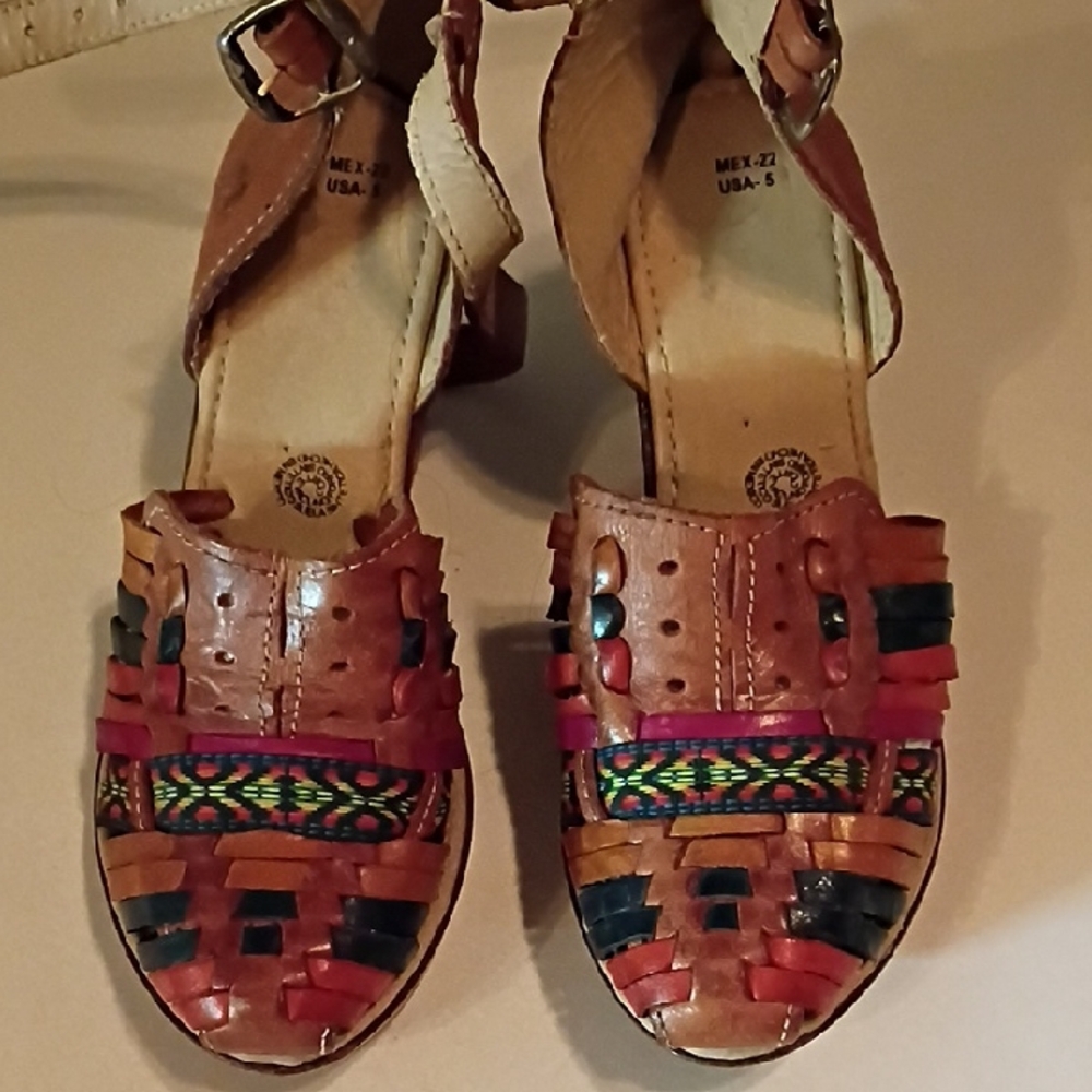 Women's Multicolor Leather Sandals